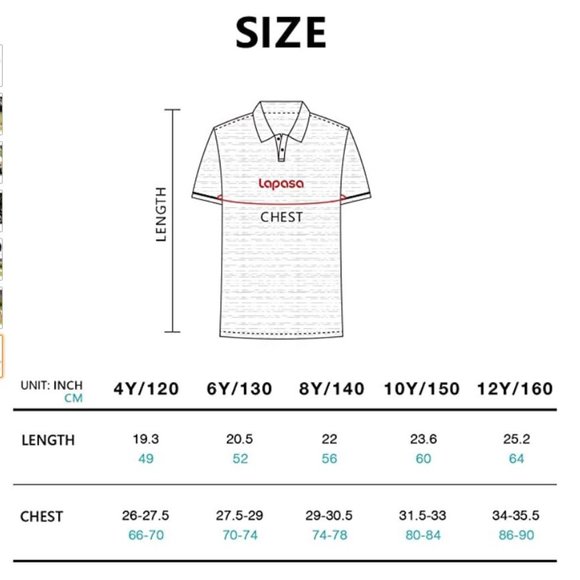 LAPASA Kid's 100% Cotton Polo Shirt Unisex - Picture 2 of 5